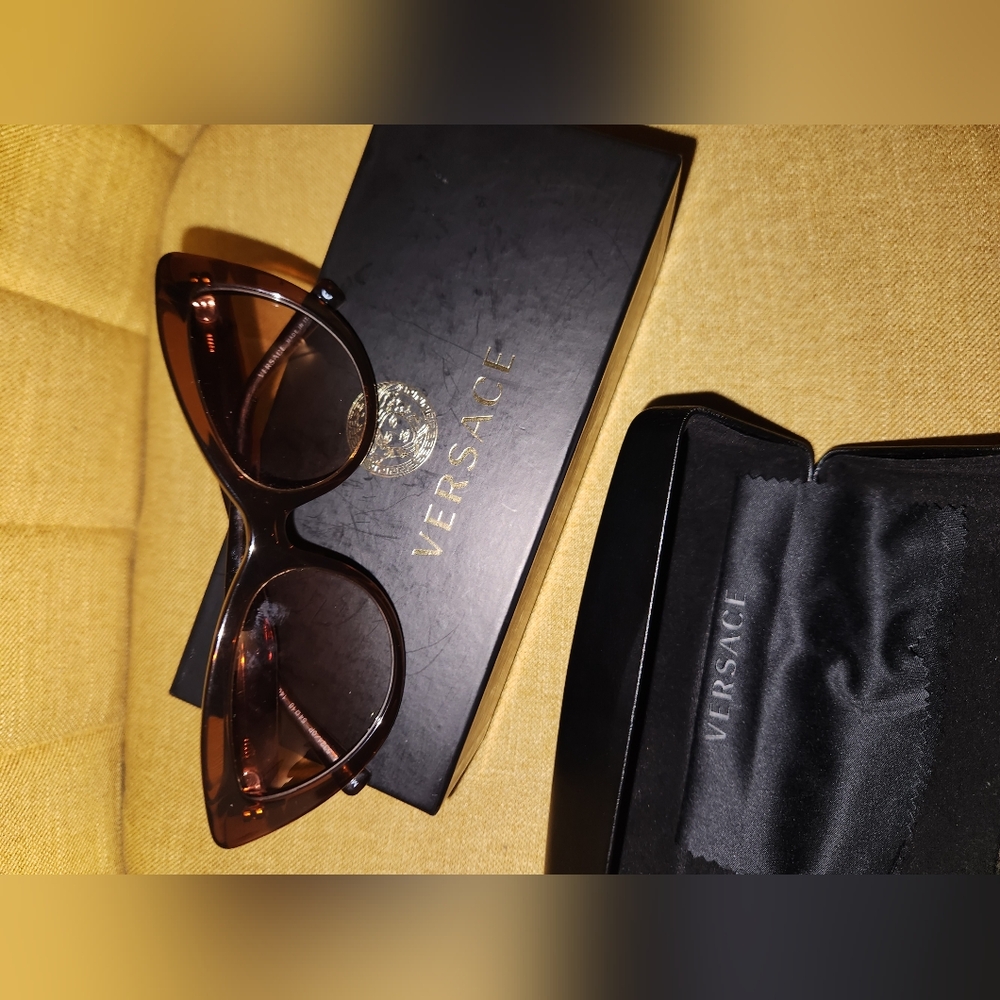 Versace Dark Brown Cat-Eye Sunglasses